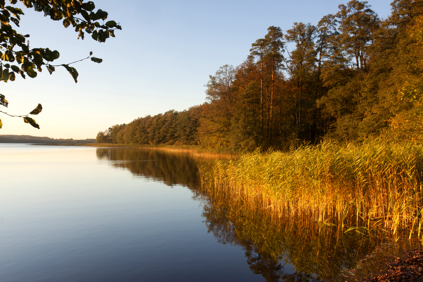 Jezioro Łańskie prezentuje się pięknie o każdej porze roku