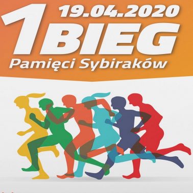 Zdjęcie - plakat, na którym są widoczne graficzne postacie biegnących zawodników. Na plakacie informacja z datą imprezy.