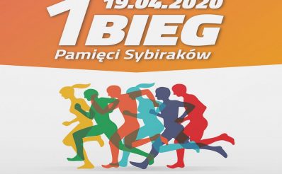 Zdjęcie - plakat, na którym są widoczne graficzne postacie biegnących zawodników. Na plakacie informacja z datą imprezy.