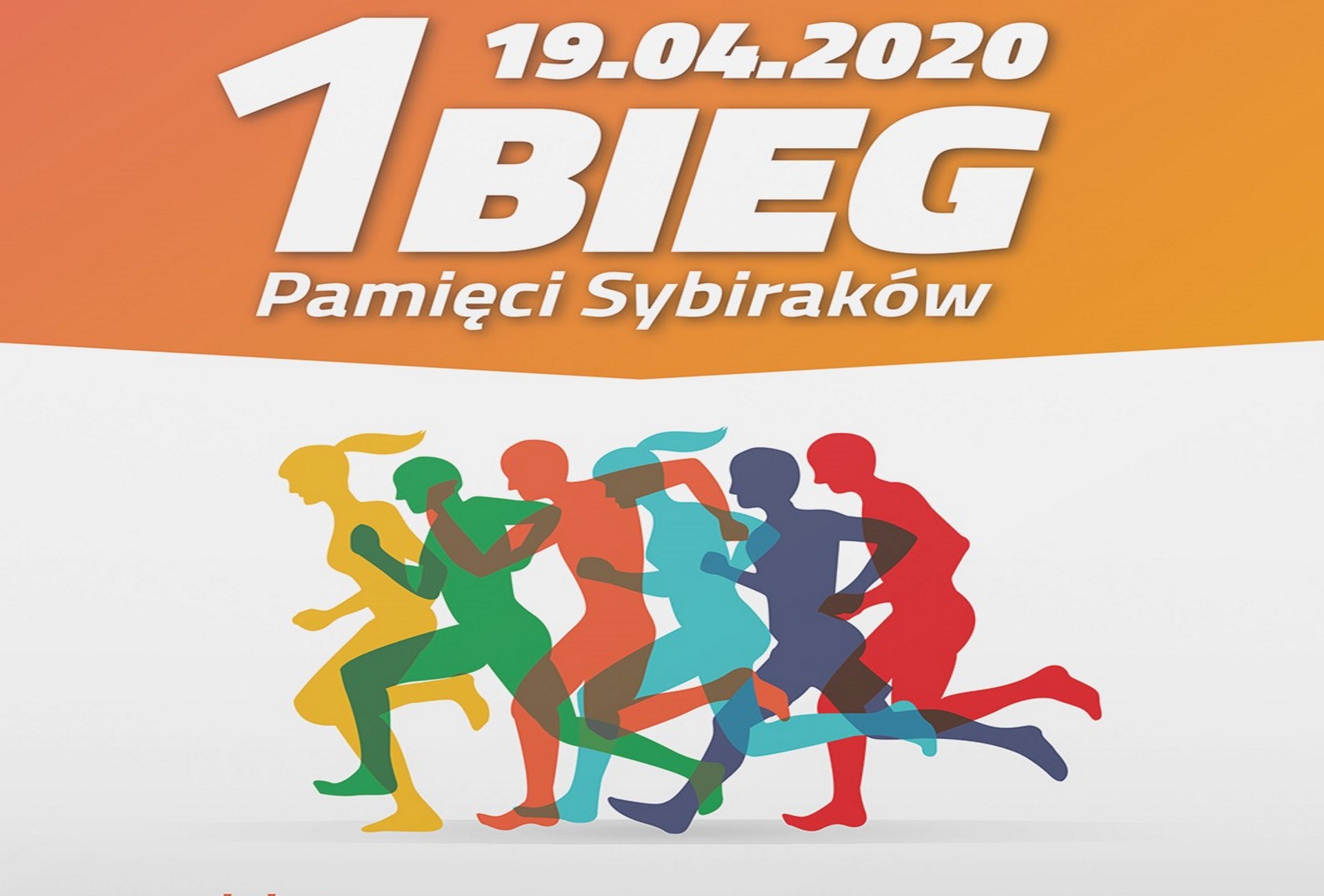 Zdjęcie - plakat, na którym są widoczne graficzne postacie biegnących zawodników. Na plakacie informacja z datą imprezy.   