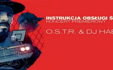 Zdjęcie - plakat na którym jest widoczna postać muzyka przerobiona na formę grafiki postaciowej. Tło plakatu czerwone z napisami zapraszającymi na koncert.