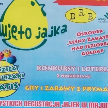 Zapraszamy 5 lipca do Gołdapi na jubileuszową 10. edycję Ogólnopolskiego Święta Jajka - Gołdap 2020. Na plakacie informacja gdzie i kiedy odbędzie się impreza.