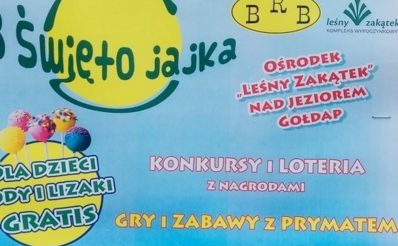Zapraszamy 5 lipca do Gołdapi na jubileuszową 10. edycję Ogólnopolskiego Święta Jajka - Gołdap 2020. Na plakacie informacja gdzie i kiedy odbędzie się impreza.