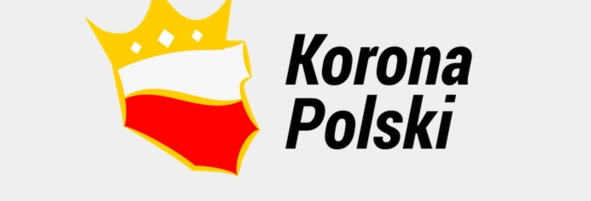 Plakat graficzny zapraszający do Pasłęka na zawody Korona Polski Nordic Walking Pasłęk - 2021. Na plakacie rozrysowany kontur Polski, a nad nim korona w kolorze żółtym. Obok po lewej stronie napis "Korona Polski". 