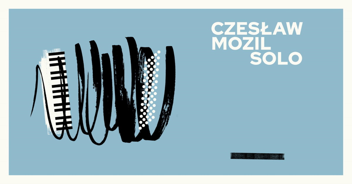 Plakat graficzny zapraszający do Elbląga na koncert Czesław Mozil Solo - Elbląg 2021.