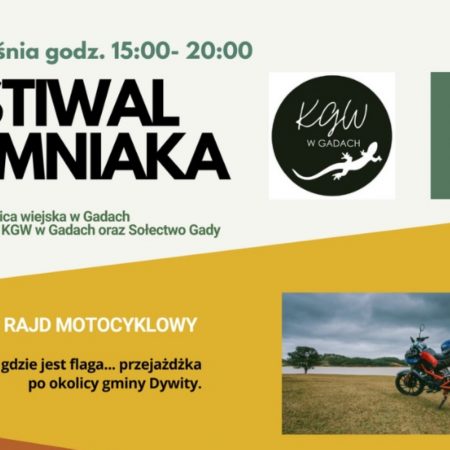 Plakat graficzny zapraszający do miejscowości Gady w gminie Dywity na Festiwal Ziemniaka - Gady 2021.