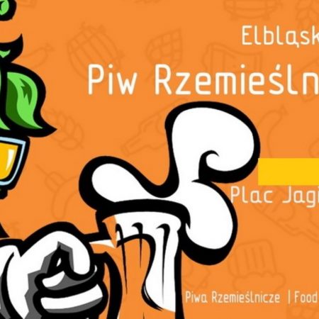 Plakat graficzny zapraszający do Elbląga na 3. edycję Elbląskiego Festiwalu Piw Rzemieślniczych - Elbląg 2022.