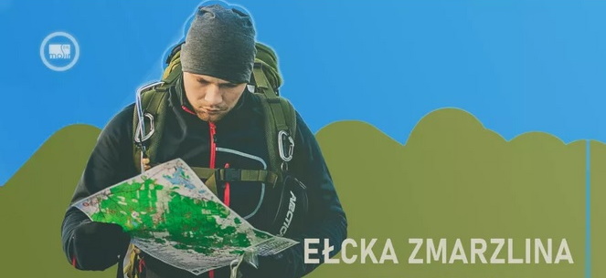 Plakat graficzny zapraszający do Ełku na cykliczną sportową imprezę cieszącą się dużym zainteresowaniem Ełcka Zmarzlina - Ełk 2022.