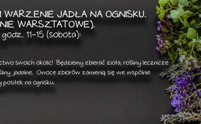 Plakat graficzny zapraszający do miejscowości Gietrzwałd na Warsztaty zielarstwa - Gietrzwałd 2021.