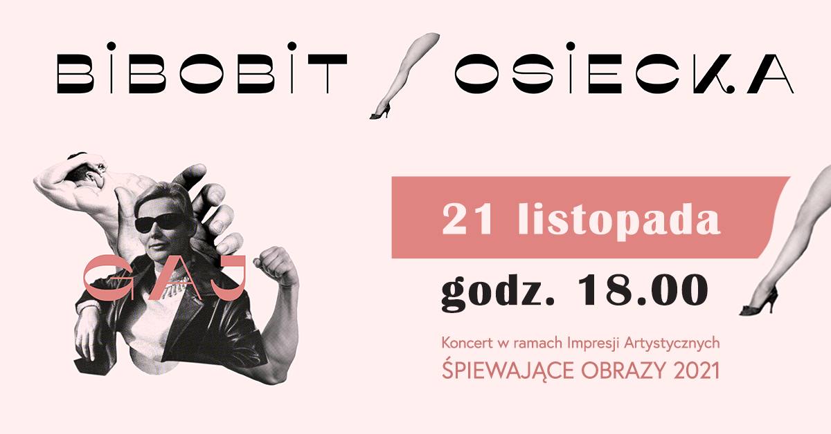 Plakat graficzny zapraszający do Mrągowa na koncert w ramach Impresji Artystycznych "Śpiewające Obrazy" BIBOBIT/OSIECKA - Mrągowo 2021.