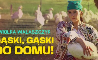 Plakat graficzny zapraszający na występ Stand-up Wiolka Walaszczyk programie "Gąski, Gąski do Domu" 2022.