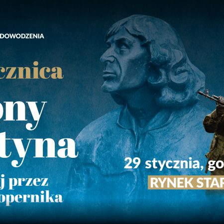 Plakat graficzny zapraszający do Olsztyna na 501. rocznicę obrony Olsztyna przed Krzyżakami! 2022.