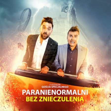 Plakat graficzny zapraszający do na występ Kabaretu Paranienormalni "Bez znieczulenia". 