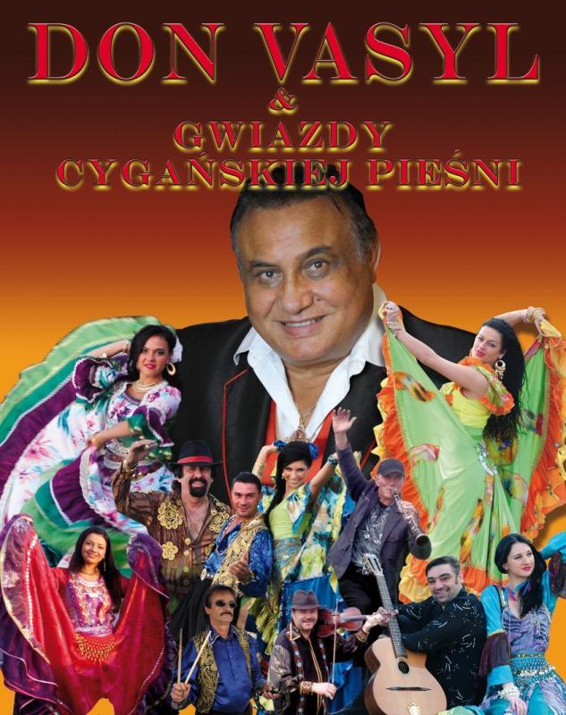 Plakat graficzny zapraszający do Braniewa na koncert Don Vasyl & Gwiazdy Cygańskiej Pieśni Braniewo 2022.