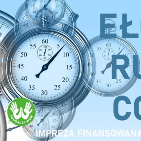 Plakat graficzny zapraszający do Ełku na Bieg Ełczanie Ruszcie COOPER Ełk 2022.
