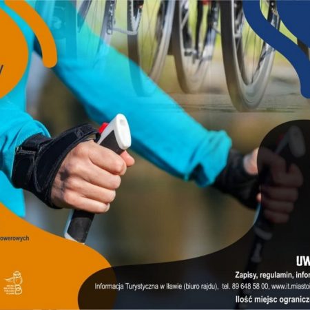 Plakat graficzny zapraszający do Iławy na 15. edycję Pomarańczowego Rajdu Rowerowego Iława 2022.
