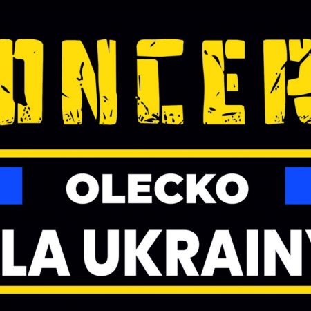 Plakat graficzny zapraszający do Olecka na koncert charytatywny "Olecko dla Ukrainy" Olecko 2022.