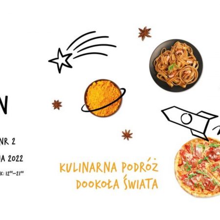 Plakat graficzny zapraszający do Olsztyna na 13. edycję Festiwalu Smaków Food Trucków w w Olsztynie 2022.
