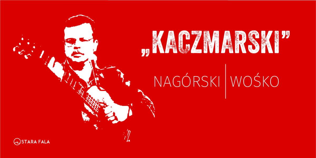 Plakat graficzny zapraszający do Olsztyna na koncert Nagórski & Wośko "KACZMARSKI".