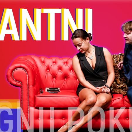 Plakat graficzny zapraszający do Olsztyna na spektakl komediowy "Pikantni". 