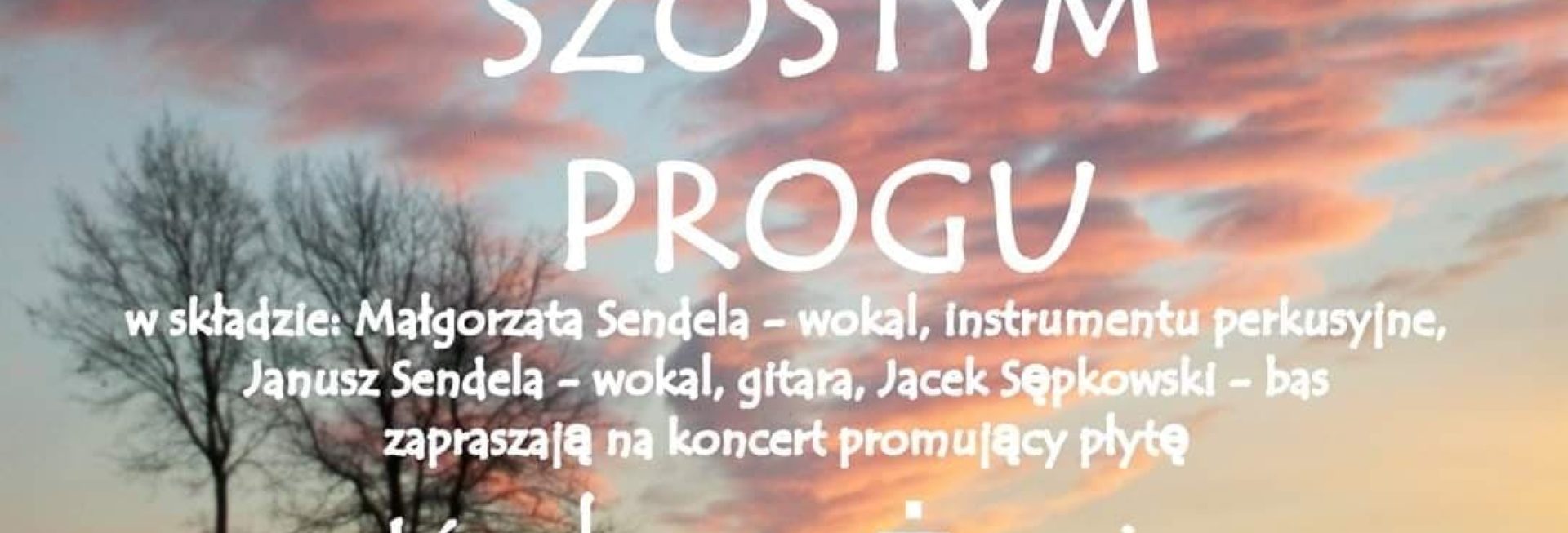 Plakat graficzny zapraszający do Gietrzwałdu na koncert zespołu NA SZÓSTYM PROGU Gietrzwałd 2022.