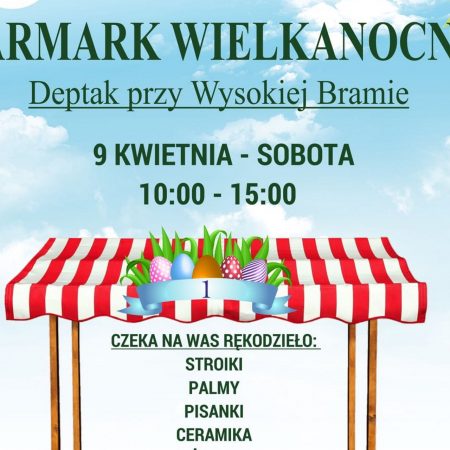 Plakat graficzny zapraszający do Lidzbarka Warmińskiego na Jarmark Wielkanocny Lidzbark Warmiński 2022.