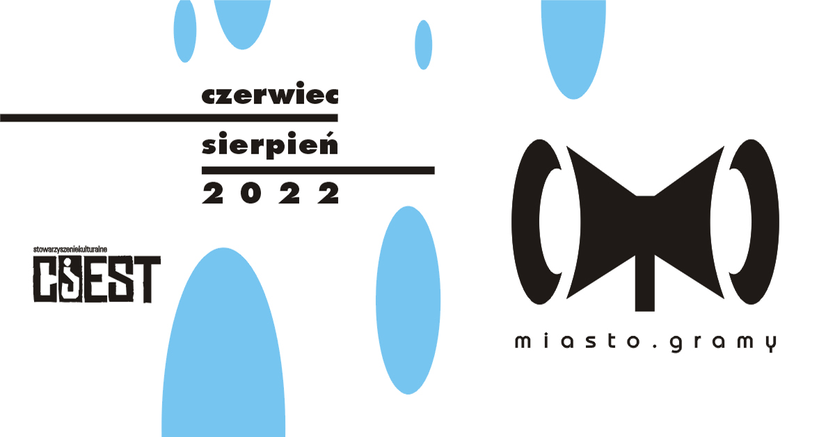 Plakat graficzny zapraszający do Elbląga na cykl koncertów Miasto.Gramy Elbląg 2022.