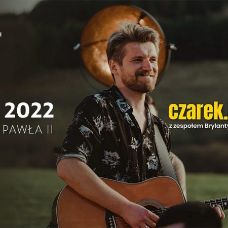 Plakat graficzny zapraszający na koncert Czarka Kuczyńskiego z zespołem Brylanty & Bażanty Mrągowo 2022.