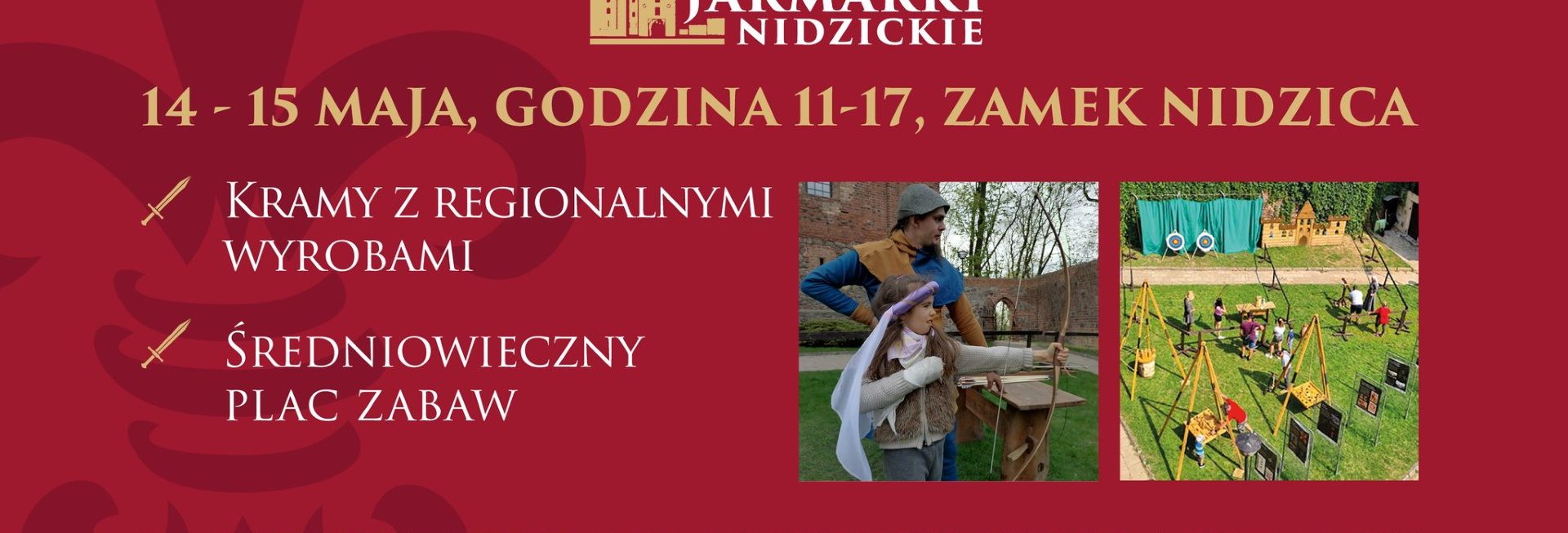 Plakat graficzny zapraszający do Nidzicy na Średniowieczny Jarmark Nidzica 2022.