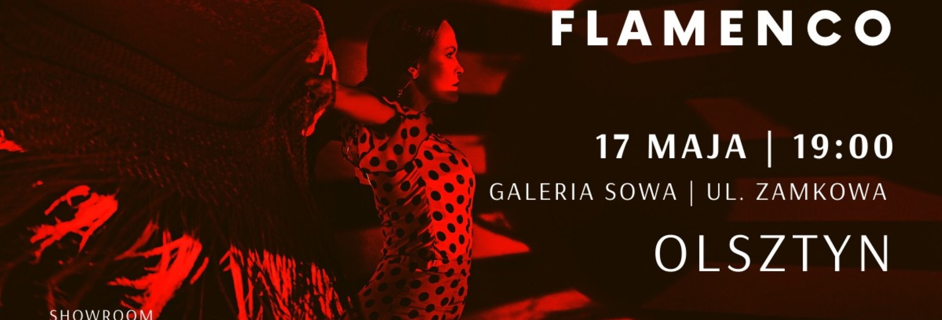 Plakat graficzny zapraszający do Olsztyna na koncert Tablao Flamenco w Olsztynie.