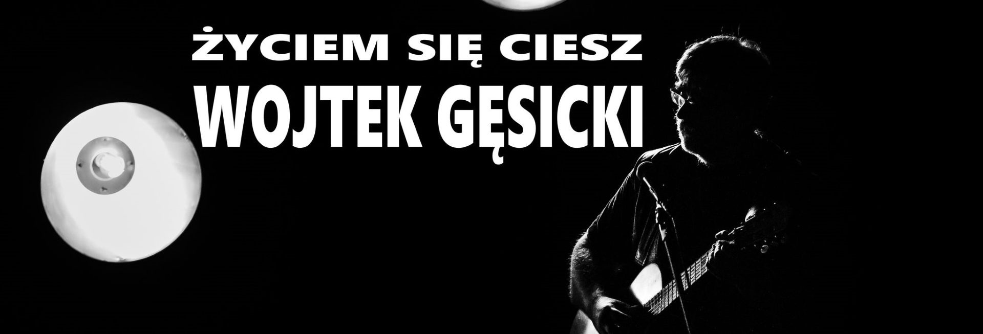Plakat graficzny zapraszający do Olsztyna na koncert - recital Wojtka Gęsickiego "Życiem się ciesz" Olsztyn 2022.