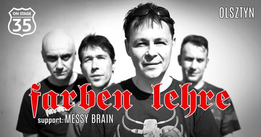 Plakat graficzny zapraszający do Olsztyna na koncert zespołu Farben Lehre Olsztyn 2022.