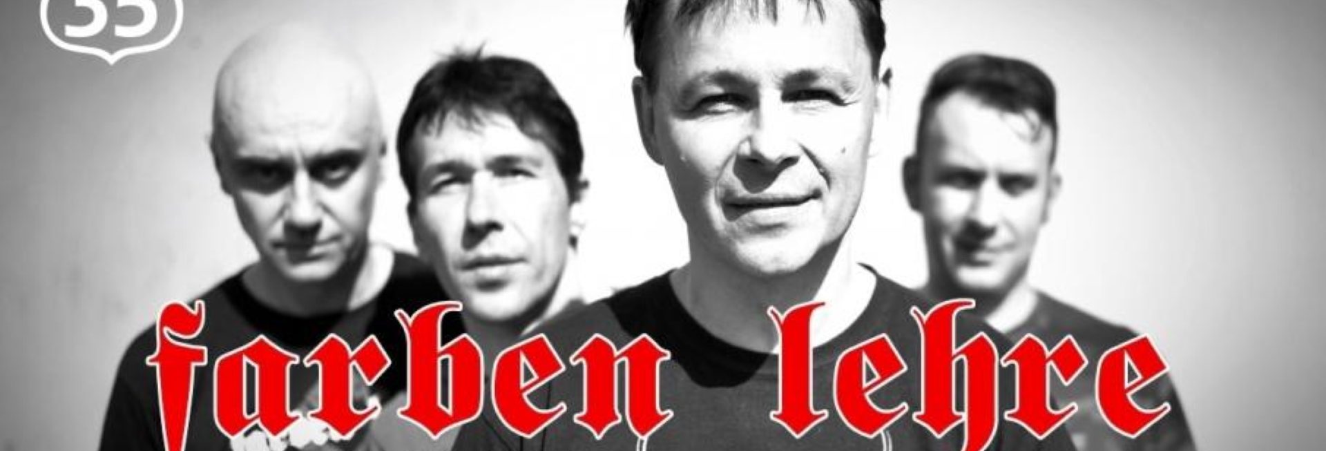 Plakat graficzny zapraszający do Olsztyna na koncert zespołu Farben Lehre Olsztyn 2022.