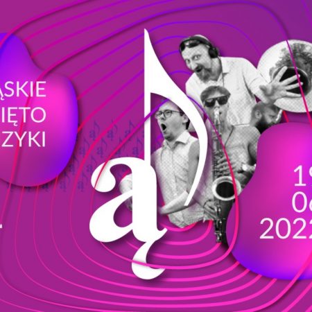 Plakat graficzny zapraszający do Elbląga na dzień pełen muzyki Elbląskie Święto Muzyki Elbląg 2022.