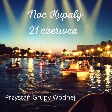 Plakat graficzny zapraszający do Elbląga na Noc Kupały Elbląg 2022.