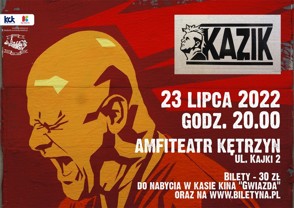 Plakat zapraszający do Kętrzyna na Koncert KAZIK Kętrzyn 2022.