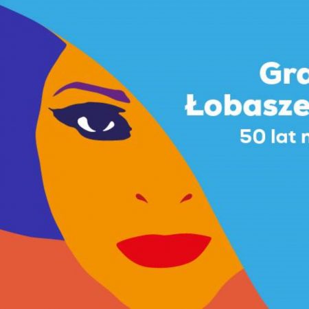 Plakat graficzny zapraszający do Olsztyna na koncert Grażyna Łobaszewska - 50 lat na scenie !!! Olsztyn 2022.