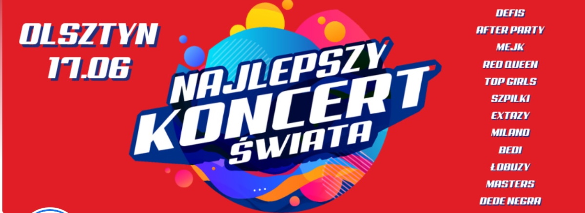 Plakat graficzny zapraszający do Olsztyna na najlepszy koncert świata gwiazdy DISCO-POLO Olsztyn 2022.