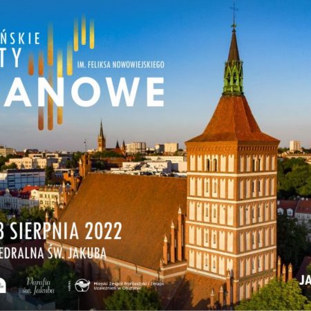Plakat zapraszający do Olsztyna na Olsztyńskie Koncerty Organowe 2022.
