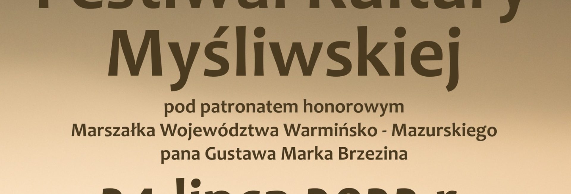 Plakat zapraszający do Lidzbarka Warmińskiego na kolejną edycję Festiwalu Kultury Myśliwskiej Lidzbark Warmiński 2022.