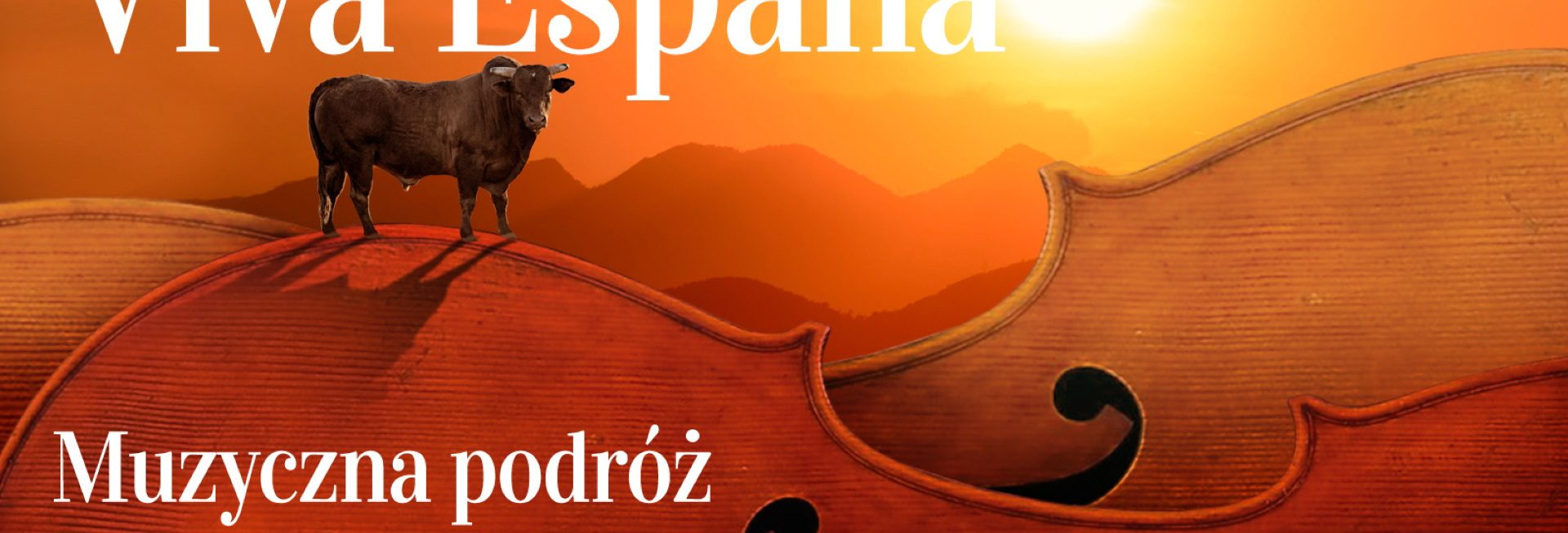 Plakat zapraszający do Olsztyna na Viva España – muzyczną podróż po Hiszpanii w Warmińsko-Mazurskiej Filharmonii w Olsztynie.