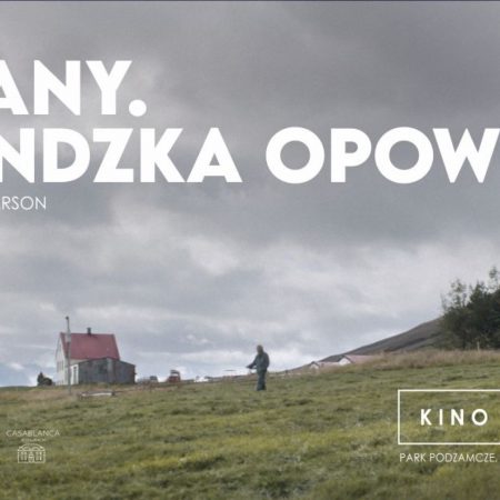 Plakat graficzny zapraszający do Olsztyna na Kino Plenerowe Olsztyn 2022 – projekcję filmu "Barany. Islandzka opowieść".