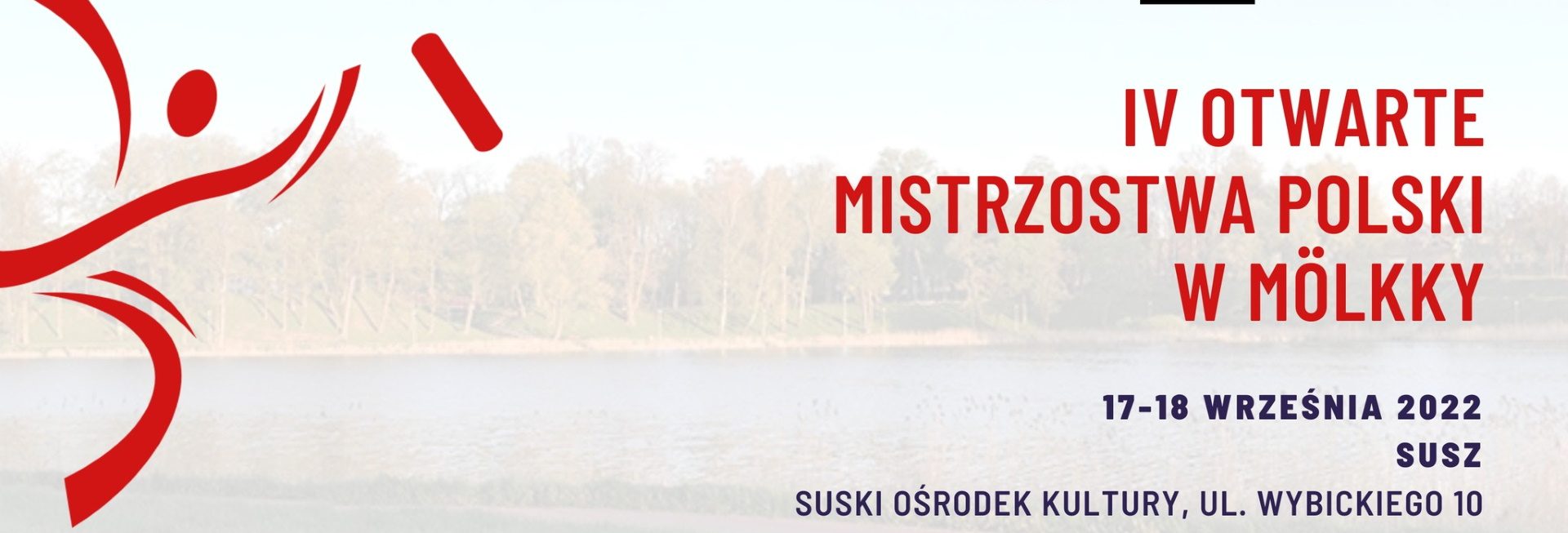Plakat zapraszający do miejscowości Susz na IV Otwarte Mistrzostwa Polski w Mölkky SUSZ 2022.
