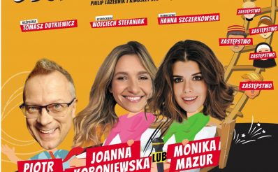 Plakat zapraszający na spektakl komediowy "Odjechana Farsa" 2022.