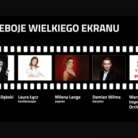 Plakat zapraszający do Fromborka na koncert Przeboje Wielkiego Ekranu Frombork 2022.