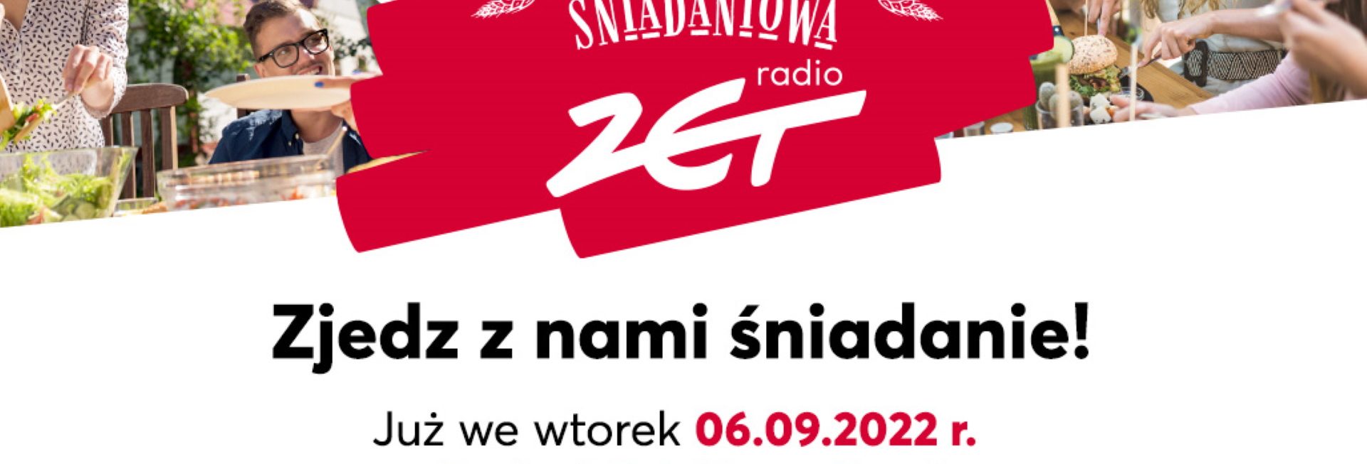 Plakat zapraszający do Iławy na Wielką Trasę Śniadaniową RADIA ZET Iława 2022.