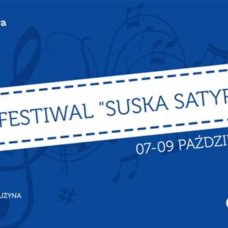 Plakat zapraszający do miejscowości Susz na 6. edycję Festiwalu "Suska Satyra" Susz 2022.