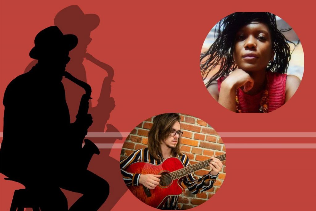Plakat zapraszający do Kętrzyna na koncert Zaduszki Jazzowe - Neema Rae&Sylwester Bugajak Kętrzyn 2022.