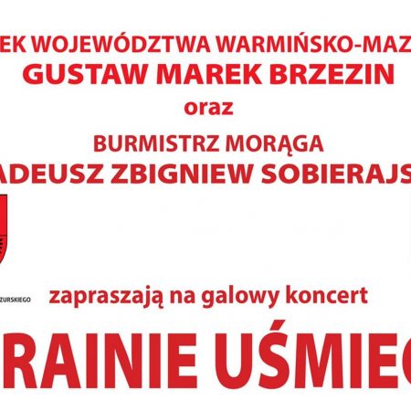 Plakat zapraszający do Morąga na Galowy Koncert "W KRAINIE UŚMIECHU" Morąg 2022.