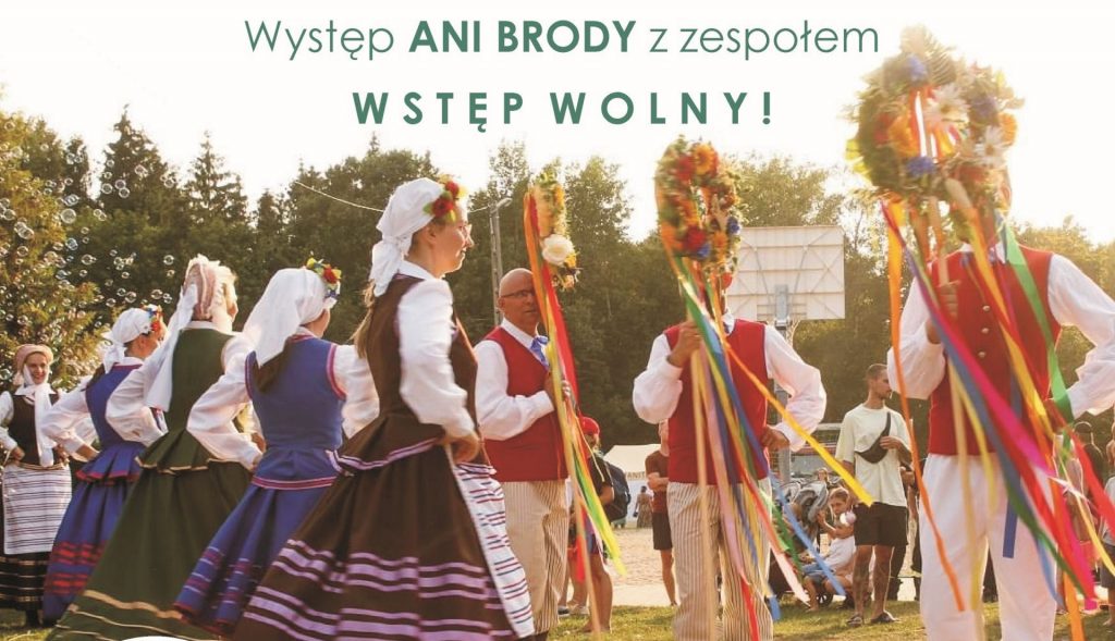 Plakat zapraszający do Centrum Kulturalno-Biblioteczne w Gietrzwałdzie na koncert Warmińskiego Zespołu Ludowego „Szemel” - GRAJTA GRACE BO JA SKACE Gietrzwałd 2022. 